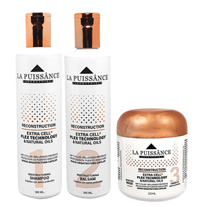 Kit Extra Cell Shampoo + Acondicionador x300ml + Máscara x250ml La Puissance