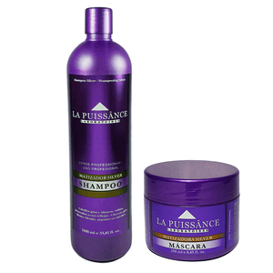 Kit Silver Shampoo x1000ml + Máscara x250ml Matizador La Puissance