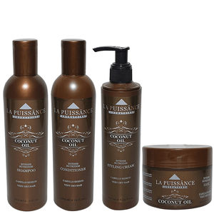 Kit Coconut Oil Shampoo + Acondicionador + Máscara + Crema De Peinar La Puissance