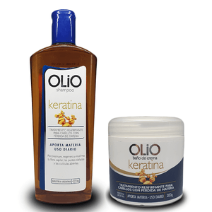 Kit Keratina Shampoo 420ml + Baño de Crema 200ml Olio