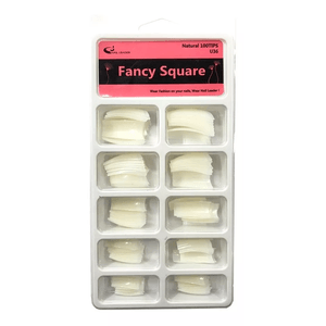 Tips Para Uñas Fancy Square Largas X100 Natural U36