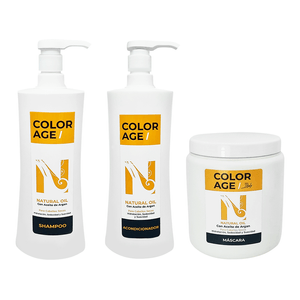 Kit Natural Oil Argan Shampoo + Acondicionador + Mascara Color Age Grande