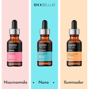 Combo Sueros Biobellus Hialuronico + Niacinamida + Iluminador