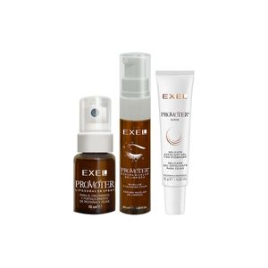 Kit Promoter Spray + Espuma + Scrub para Pestañas Cejas Exel