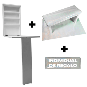 Mesa Plegable Profesional Manicura + Posa Manos Blanco