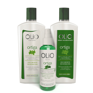 Kit Ortiga Anti Caída Shampoo + Balsam + Loción Olio